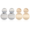 2 Pairs 2 Colors Alloy Double Flat Round Dangle Stud Earrings for Women EJEW-AN0001-84-1