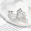 304 Stainless Steel C-Shaped Stud Earrings for Women EJEW-A119-15P-2