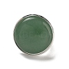Natural Green Aventurine Round Adjustable Rings RJEW-K371-09S-13-3
