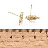 Brass Cubic Zirconia Stud Earring Finding KK-Q048-15G-3
