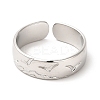 Non-Tarnish 304 Stainless Steel Common Gull Open Cuff Ring for Women RJEW-E063-14P-2