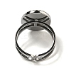 Oval with Teardrop 304 Stainless Steel Open Cuff Rings STAS-Z060-14P-4