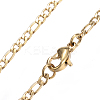 Ion Plating(IP) 304 Stainless Steel Figaro Chain Necklaces STAS-K168-02G-1