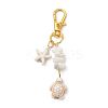 7Pcs Starfish & Sea Turtle Synthetic Turquoise & Natural White Mother of Pearl Shell Chip Pendant Decorations HJEW-JM03168-4