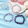 3Pcs Natural Lavender Amethyst & Natural Blue Lace Agate Chip Beaded Stretch Bracelet Sets BJEW-JB10864-5