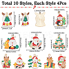 40Pcs 10 Styles Christmas Theme Alloy Enamel Pendants ENAM-SC0005-57-2