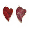 Electroplate Natural Regalite/Imperial Jasper/Sea Sediment Jasper Pendants X-G-T111-05-2