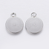 Tarnish Resistant 201 Stainless Steel Pendant Cabochon Settings LS-STAS-P198-17-12mm-2