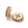 Brass Micro Pave Clear Cubic Zirconia Beads KK-B110-07G-2