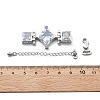 Brass & Cubic Zirconia & Glass Watch Band Clasps KK-G523-03P-01-3