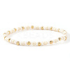 Glass Seed Bead & 304 Stainless Steel Beads Stretch Bracelets for Women UJ8716-3-1