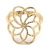 304 Stainless Steel Hollow Flower Open Cuff Rings RJEW-D002-07G-1