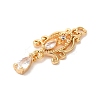 Brass Micro Pave Clear Cubic Zirconia Pendants KK-M294-25G-2