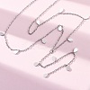 304 Stainless Steel Teardrop Tassel Y Necklaces NJEW-R026-24P-2