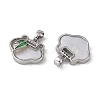 Brass & Shell & Clear Cubic Zirconia Charms KK-G497-18P-2