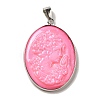 Dyed Natural White Shell Cameo Woman Pendants KK-F868-01P-02-1