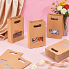 Kraft Paper Gift Bags with Visible Window and Die Cut Hole Handles ABAG-WH0032-124-4
