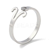 Non-Tarnish Constellations 304 Stainless Steel Open Cuff Ring for Women RJEW-L122-001P-03-1
