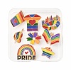 8Pcs 8 Styles Pride Rainbow Theme Enamel Pins JEWB-FP0001-03-1
