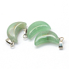 Moon Natural Green Aventurine Pendants G-Q369-03-2