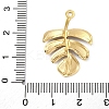 304 Stainless Steel Pave Natural Paua Shell/Abalone Shell Leaf Pendants STAS-S163-23G-3