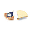 304 Stainless Steel & Enamel Evil Eye Pendants STAS-T073-16G-2