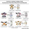 10Pcs 5 Styles Cattle Food Grade Eco-Friendly Silicone Focal Beads SIL-CJ0001-68-8