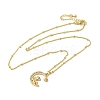 Brass Micro Pave Clear Cubic Zirconia Pendants Necklaces NJEW-K269-05G-08-2