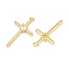 Brass Micro Pave Cubic Zirconia Pendants KK-C162-102A-G-2