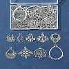 36Pcs 9 Styles Tibetan Style Alloy Chandelier Components Links TIBE-FS0003-24-8