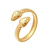 304 Stainless Steel Double Snake Open Cuff Rings RJEW-M072-07G-2