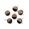 Opaque Resin & Walnut Wood Stud Earrings EJEW-N017-008-B01-1