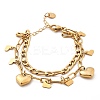 304 Stainless Steel Multi-Strand Charm Bracelets BJEW-C089-02G-4