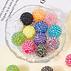 24Pcs 12 Colors Resin Rhinestone Beads RESI-PA0001-04-7