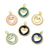Brass Enamel Pendants KK-I378-21G-B-1