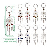 16Pcs 8 Style Natural & Synthetic Gemstone Keychain KEYC-KS0001-04-3
