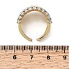 Brass Micro Pave Clear Cubic Zirconia Cuff Rings RJEW-H262-03G-5