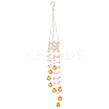 Flower Round Glass Beads Tassel Hanging Suncatchers for Window Garden Outdoor Decoration HJEW-WH20020-007A-1
