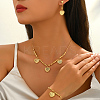 Sweet Brass Heart Pendant Necklace & Earrings & Bracelet Sets for Women CR5368-4