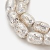 Electroplated Natural Lava Rock Beads Strands G-P400-12S-2