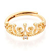 Crown Brass Micro Pave Cubic Zirconia Cup Peg Ring Settings LS-KK-N274-09G-2