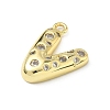 Brass Micro Pave Clear Cubic Zirconia Pendants KK-I476-02G-V-2