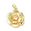 Rack Plating Brass Micro Pave Clear Cubic Zirconia Pendants X-KK-U022-04G-1