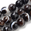 Natural Striped Agate/Banded Agate Beads Strands G-S259-04A-4mm-1