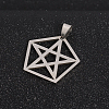 Non-Tarnish Boy Jewelry Original Color 304 Stainless Steel Pentagon with Pentagram Pendants X-STAS-I032-209-2