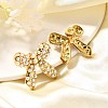 304 Stainless Steel Bowknot Stud Earrings EJEW-A123-02A-G-5