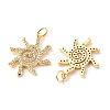 Brass Micro Pave Clear Cubic Zirconia Pendants LS-ZIRC-P094-23G-RS-3