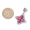 Dyed Synthetic Imperial Jasper & Glass Seed Beaded Star European Dangle Charms PALLOY-MZ00693-02-2
