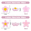 340Pcs 14 Styles Flower & Sakura Resin Cabochons FIND-FH0007-43-2