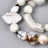 Handmade Foil Glass with Gold Sand Lampwork Beads Strands FOIL-Q002-08H-3
